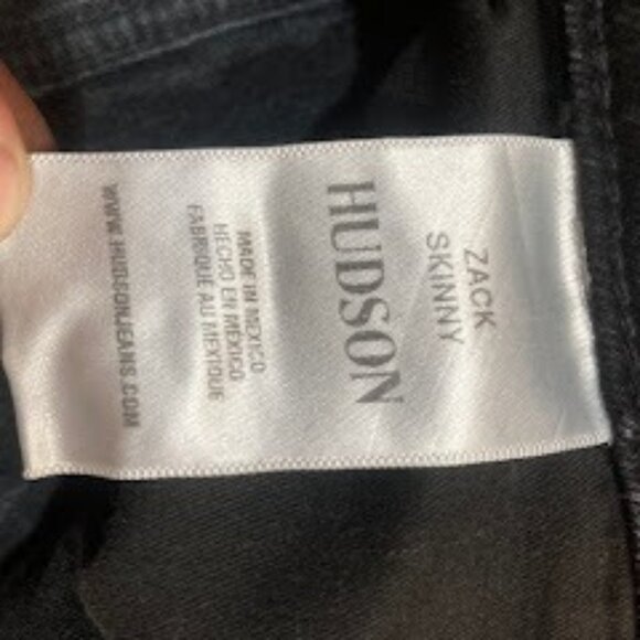 HUDSON | Zack Skinny Stretch Jeans Black Paint Splatter Distressed Denim Sz 42 - Picture 12 of 14